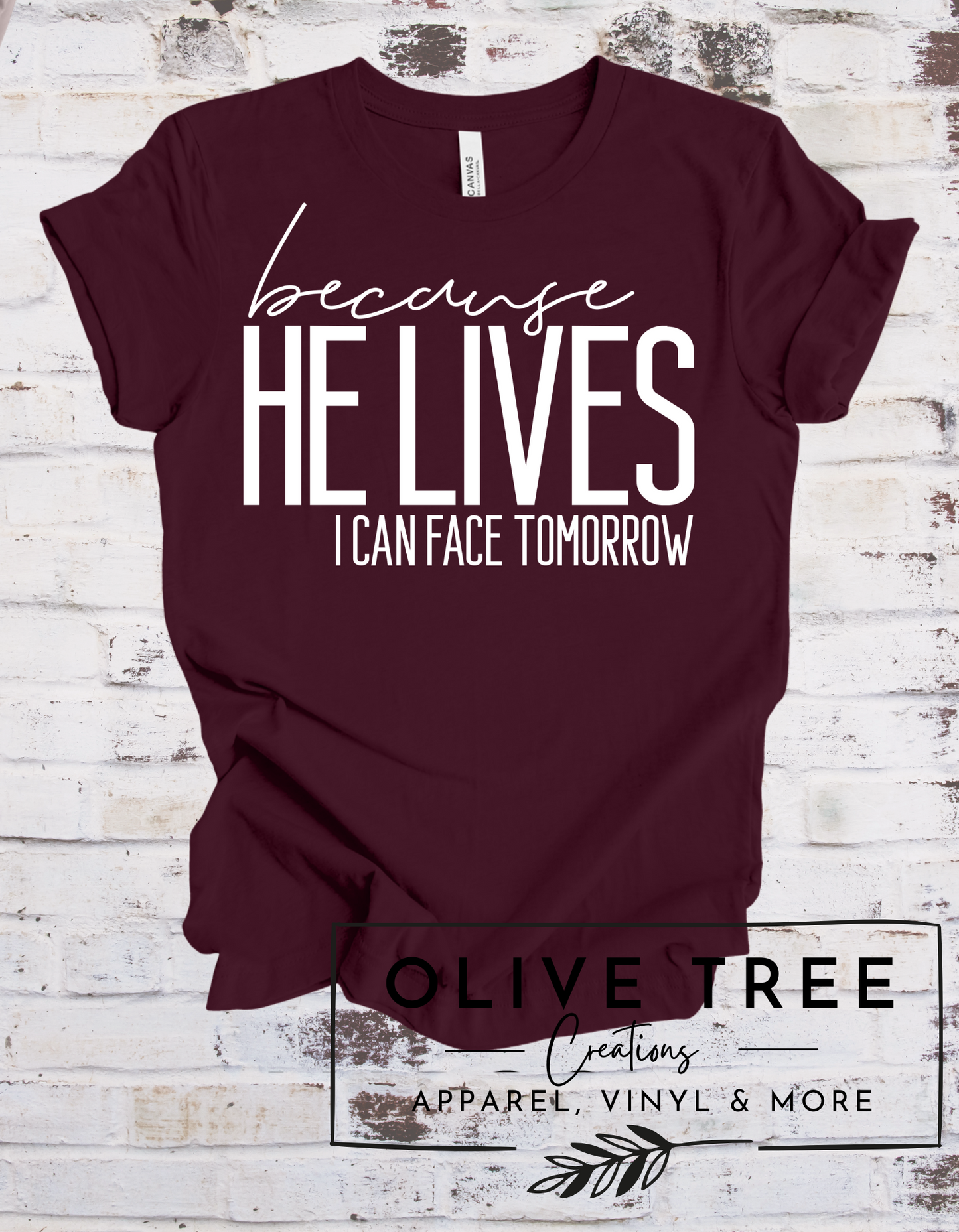 Because He Lives  Ladies T-shirt